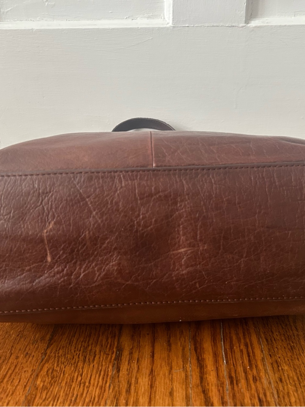 Tory Burch Chestnut Brown Leather Logo Tote - Picture 3 of 7